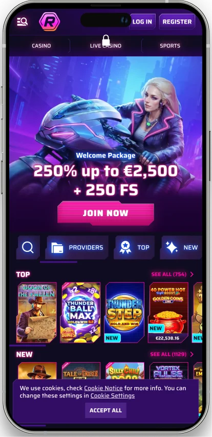 RobyCasino application